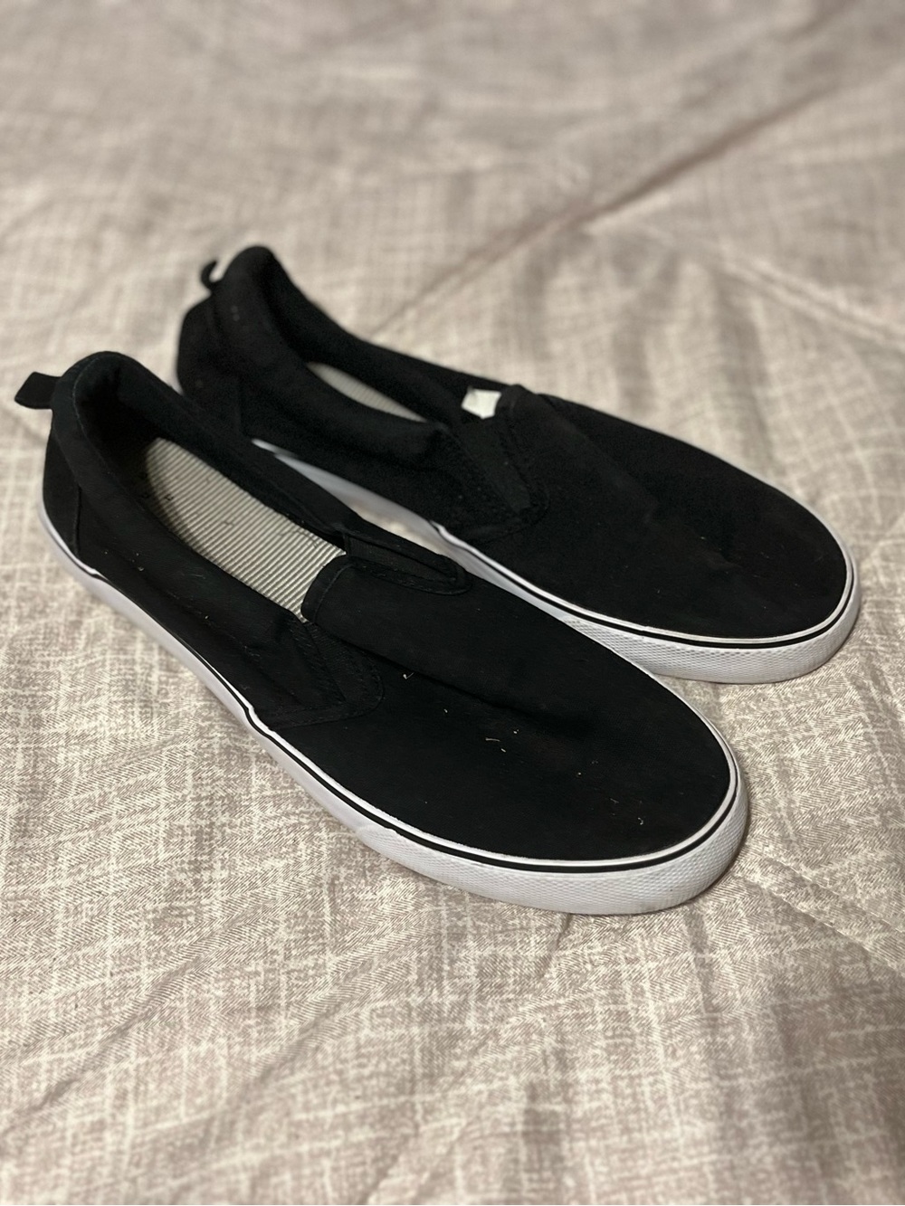 Women’s Black Slip-On Canvas Sneakers - Casual Everyday Shoes
